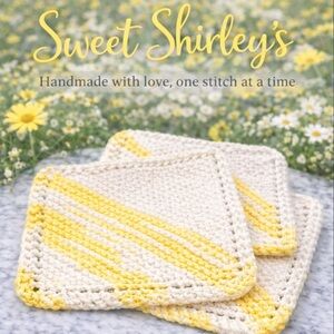 Bundle of 3 “Porcelain Yellow Stripe” Dish Cloths